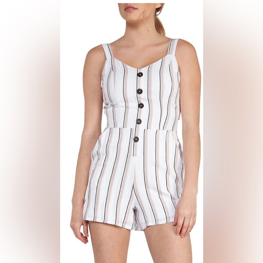Stripe Button Romper Dex size small